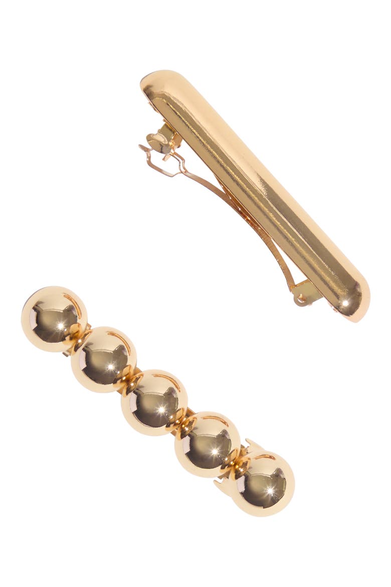 2-Pack Barrettes, Alternate, color, GOLD