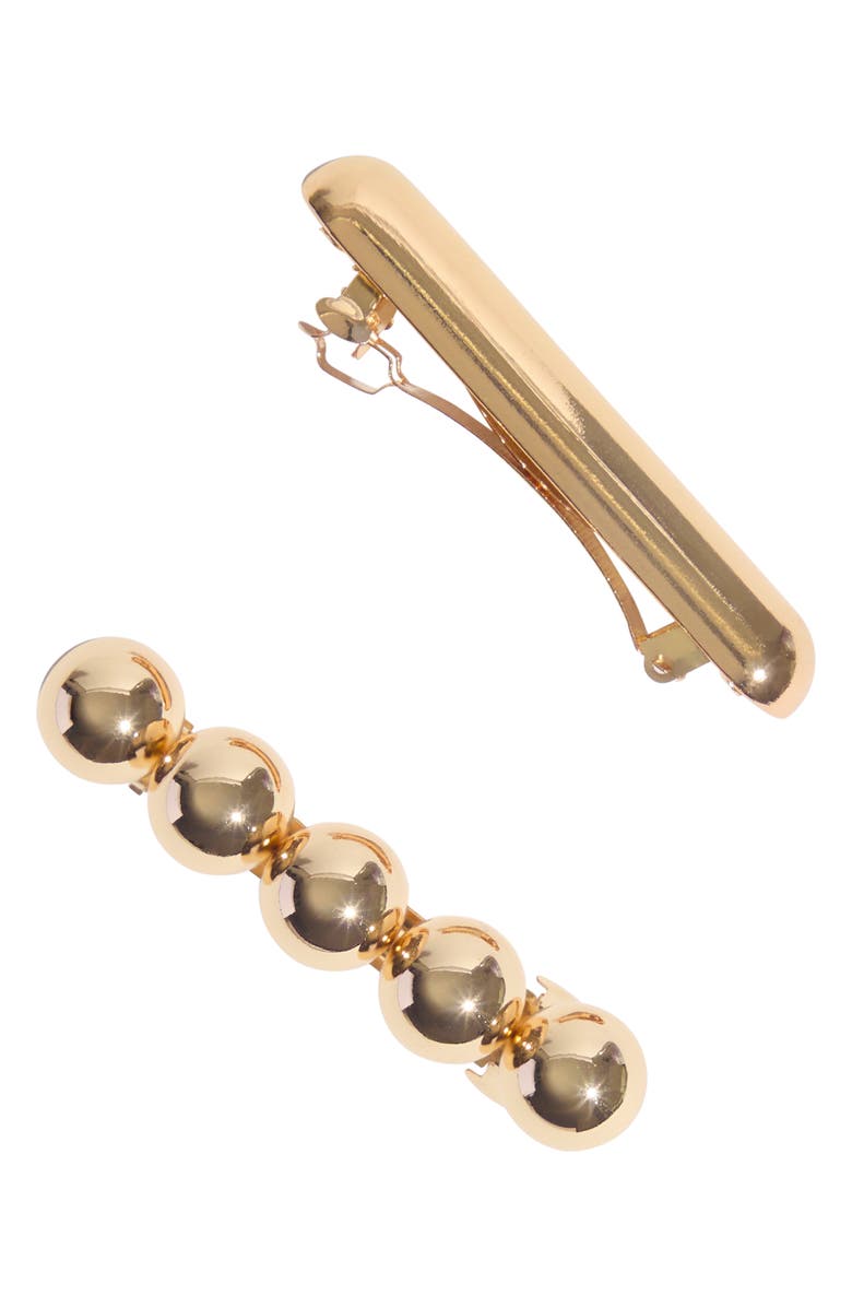 Kitsch 2-Pack Barrettes, Alternate, color, Gold