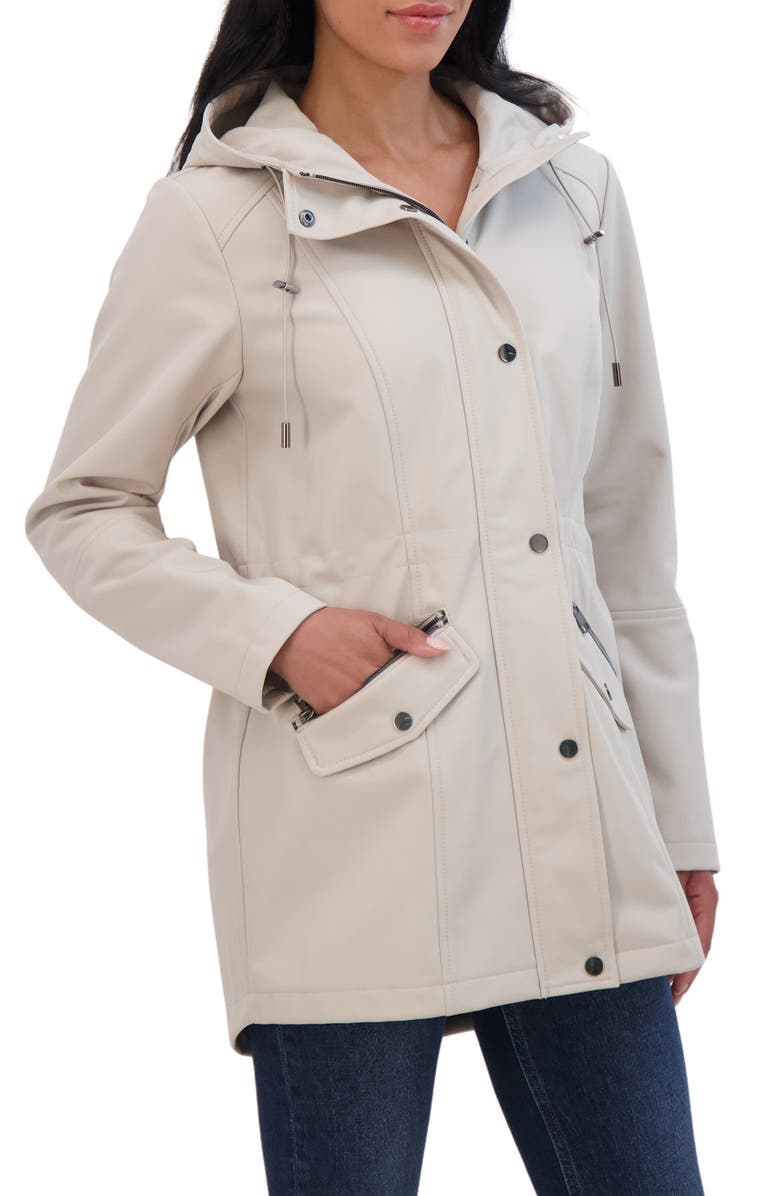 Sebby Water Resistant Hooded Softshell Coat, Alternate, color, Stone