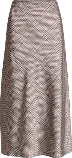 Vince Pressed Plaid Satin Slip Skirt Nordstrom - Main Image