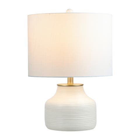 Malone Modern Transitional Ribbed Tapered Ginger Jar Resin/Metal LED Table Lamp