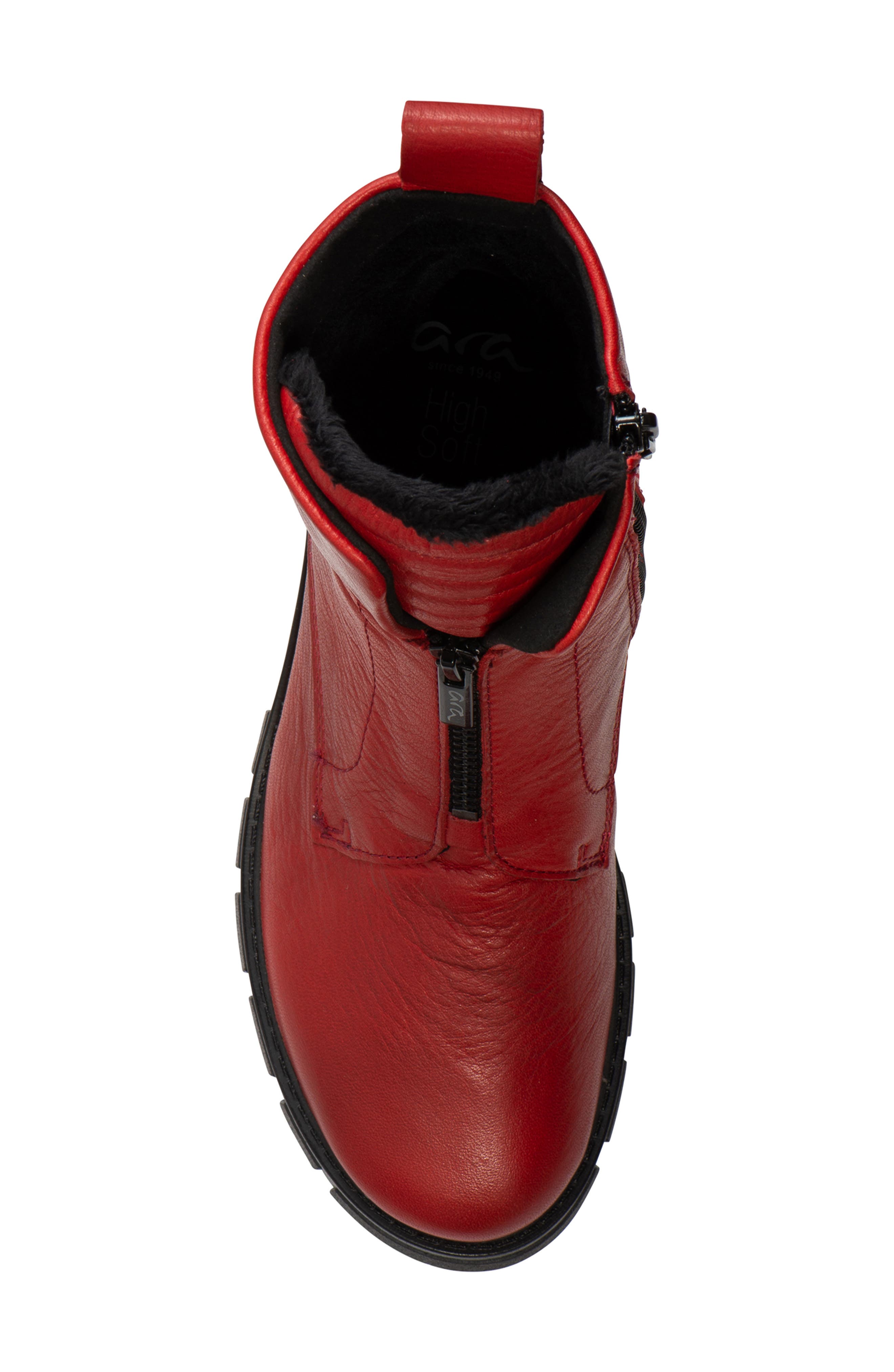 ara Deon Leather Bootie, Alternate, color, Red