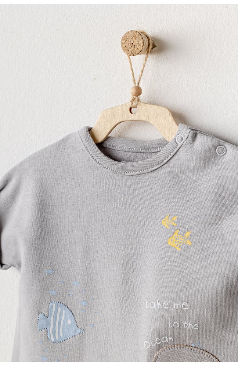 Andy Wawa Happy Ocean Whale Romper, Alternate, color,