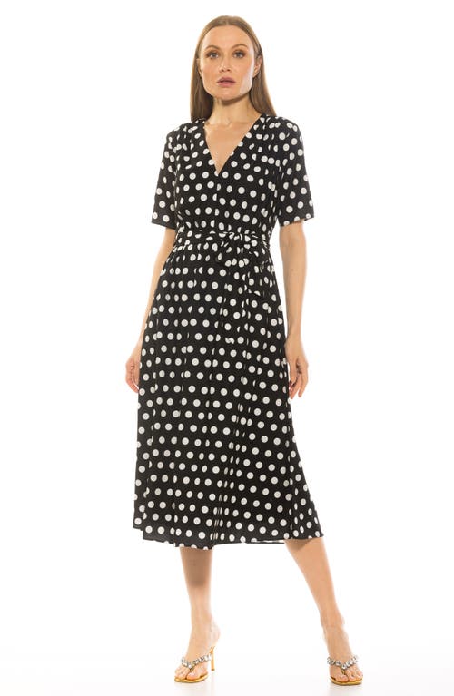 Alexia Admor Larisa Fit & Flare Dress In Black White Polka Dots