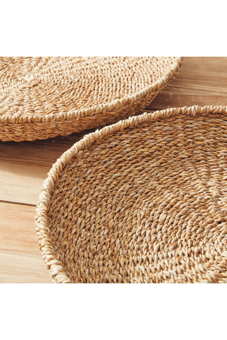 Seagrass Round Trays Set of 3, Alternate, color, Beige