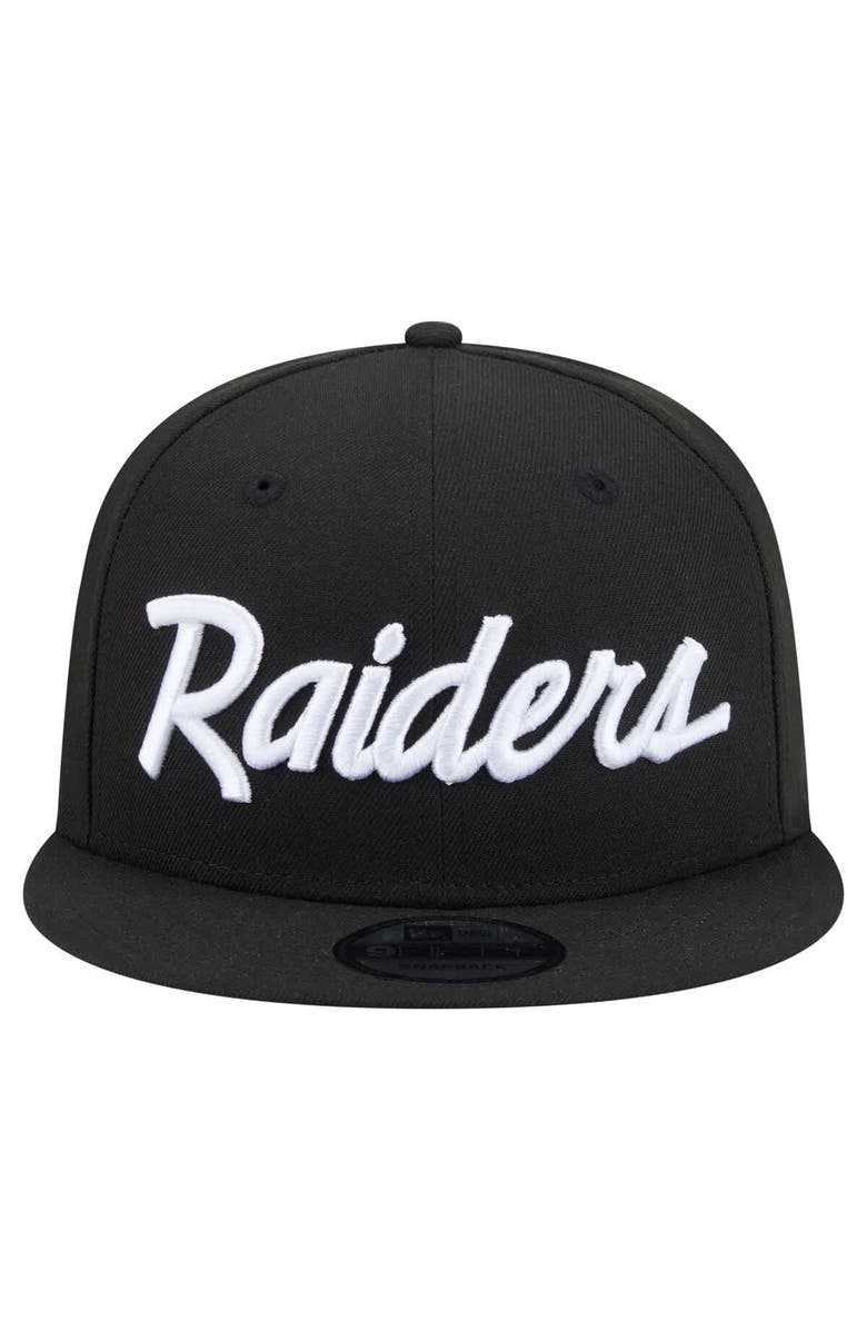 New Era Men's New Era  Black Las Vegas Raiders Core Team Script 9FIFTY Snapback Hat, Alternate, color, Black