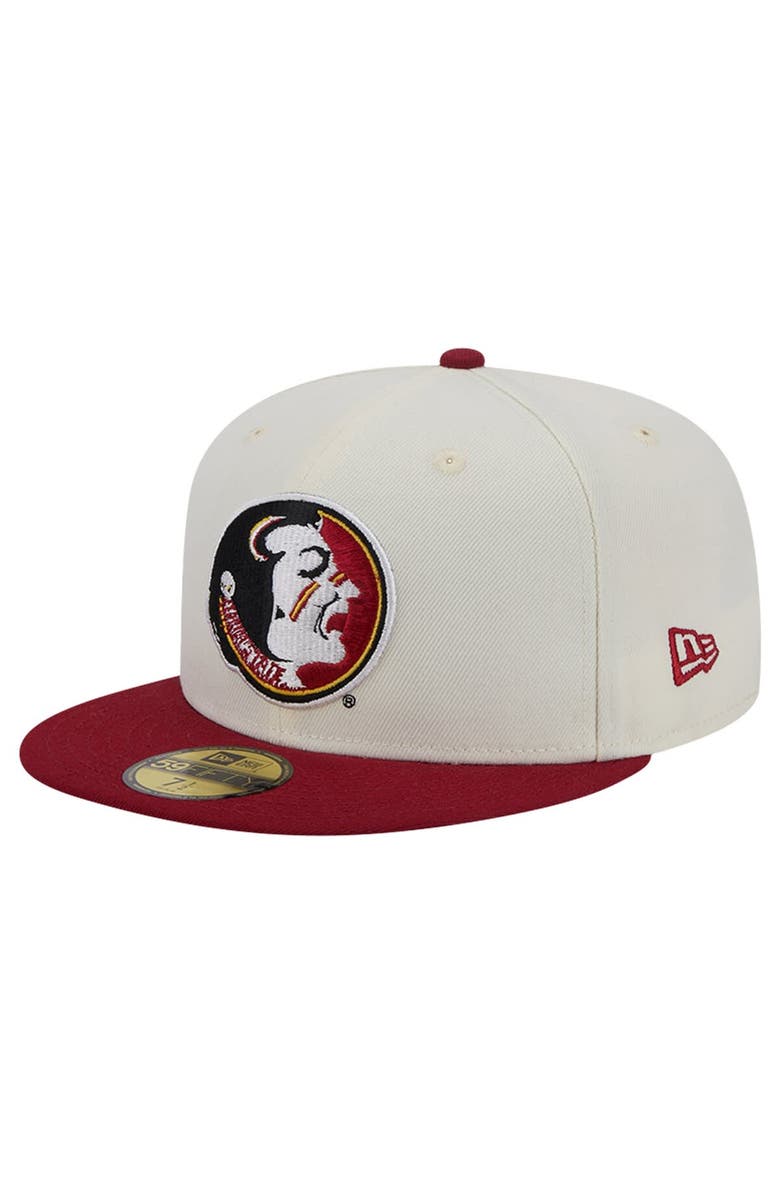 New Era Men's New Era Florida State Seminoles Chrome White Vintage 59FIFTY Fitted Hat, Main, color, 