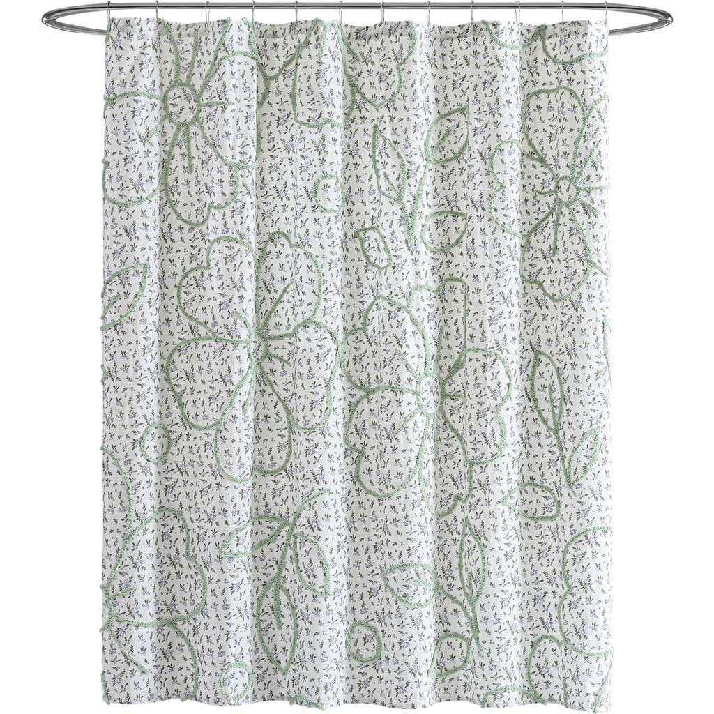 Peri Home Blueberry Chenille Shower Curtain In Green