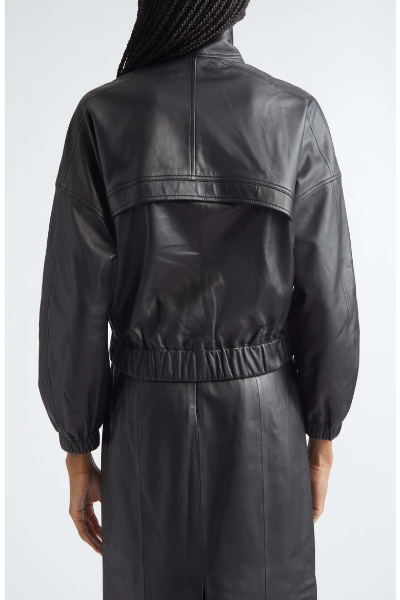 Leather Moto Jacket, Alternate, color, BLACK