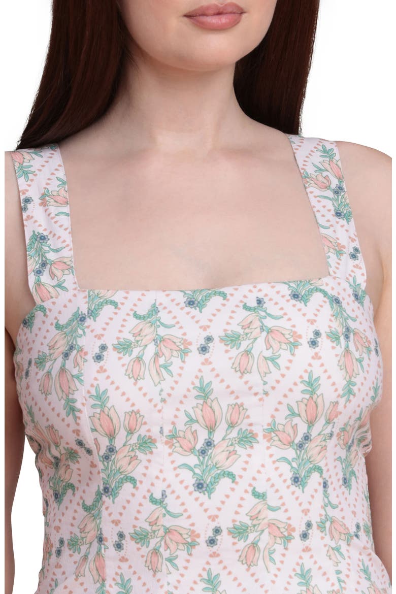 Paneled Stretch Cotton Mini Sundress, Alternate, color, TULIP TAPESTRY