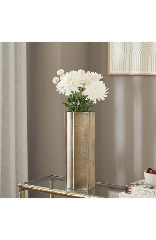 Renwil Brass Plated Vase In Yellow