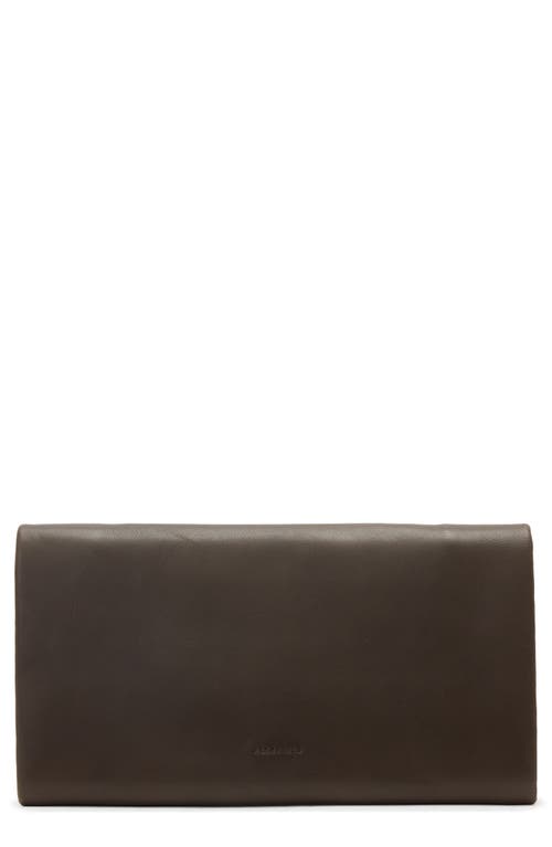 Allsaints Harluna Leather Clutch Bag In Brown