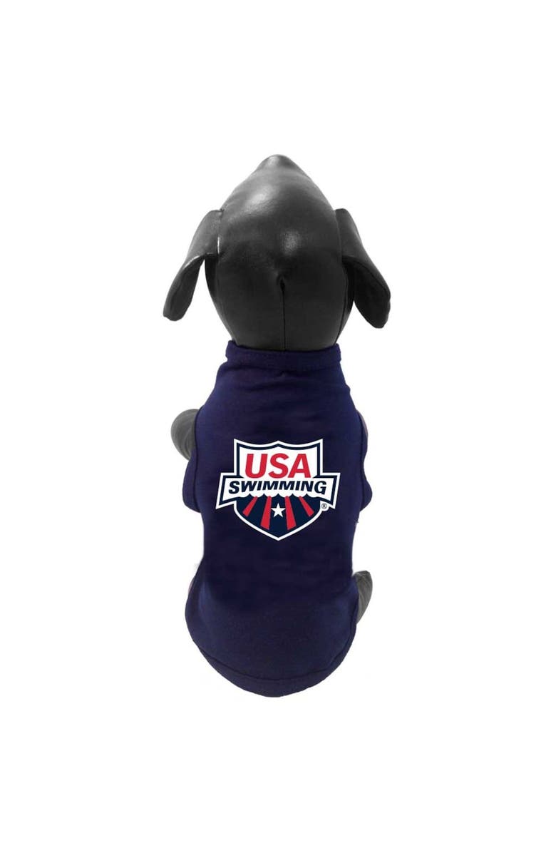 ALL STAR DOGS Navy USA Swimming Pet T-Shirt, Main, color, 