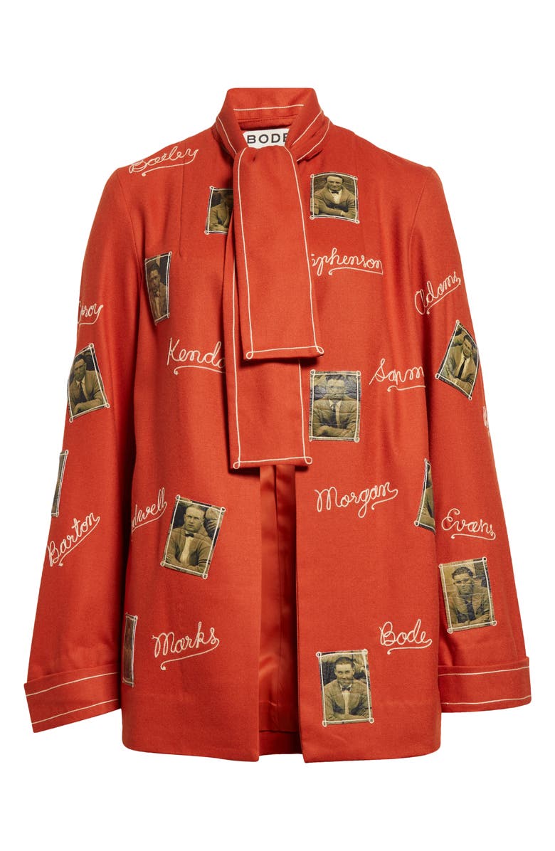 Bode Alumni Embroidered Wool Blend Jacket, Alternate, color, 