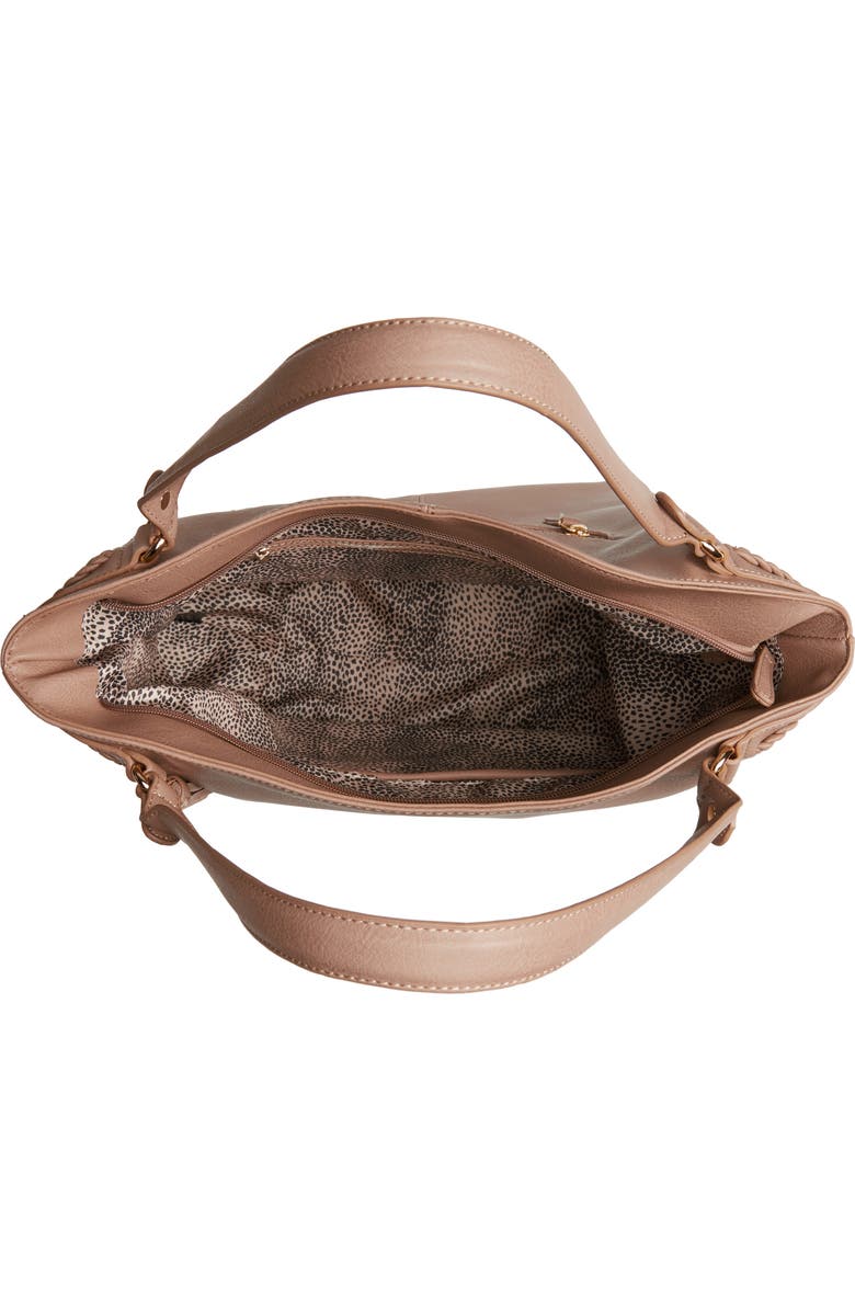 Sole Society Tara Braided Faux Leather Hobo, Alternate, color,