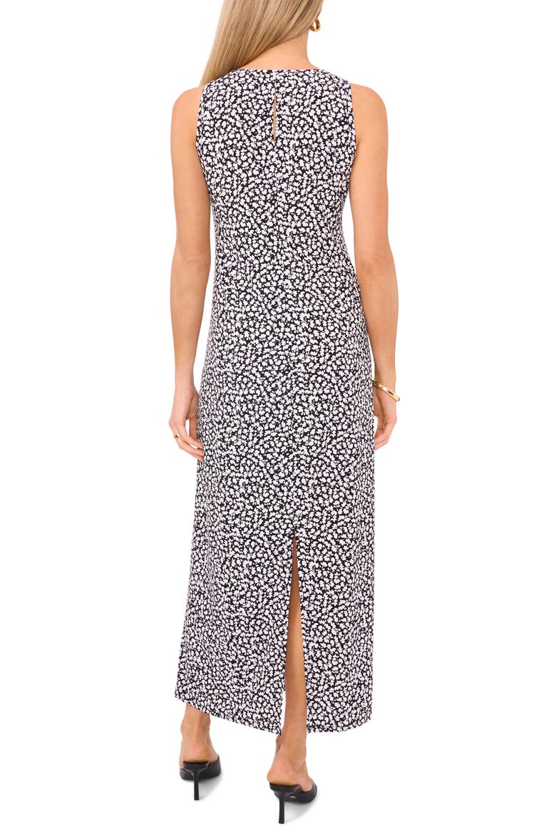 Floral Print Sleeveless Maxi Dress, Alternate, color, RICH BLACK