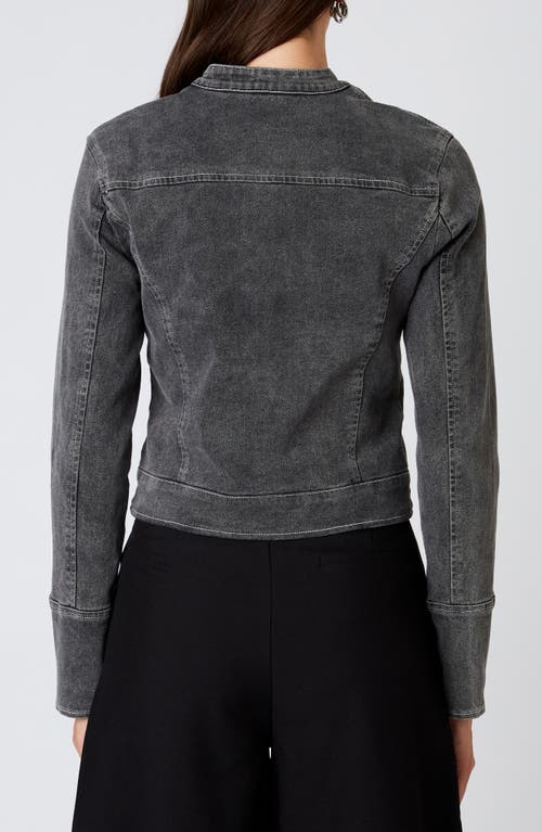 Nia Julia Denim Moto Jacket In Black