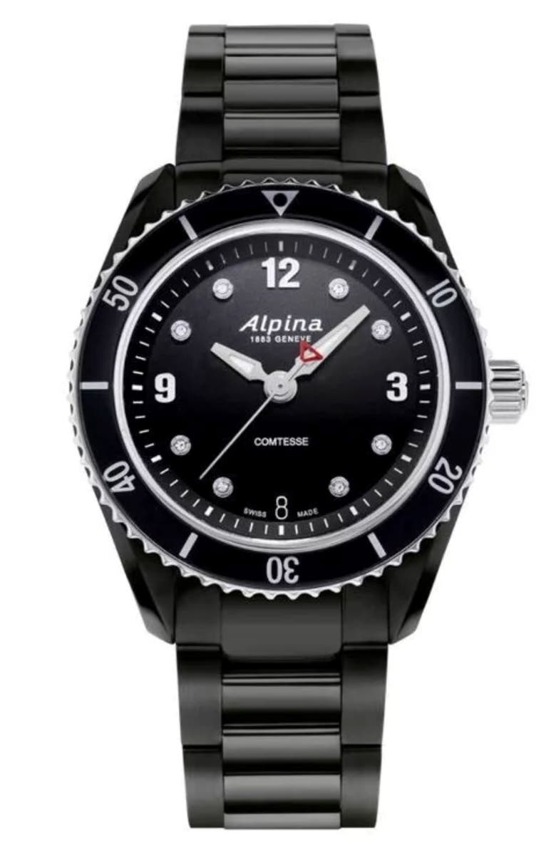 ALPINA Comtesse Diamond Bracelet Watch, 37mm, Main, color,
