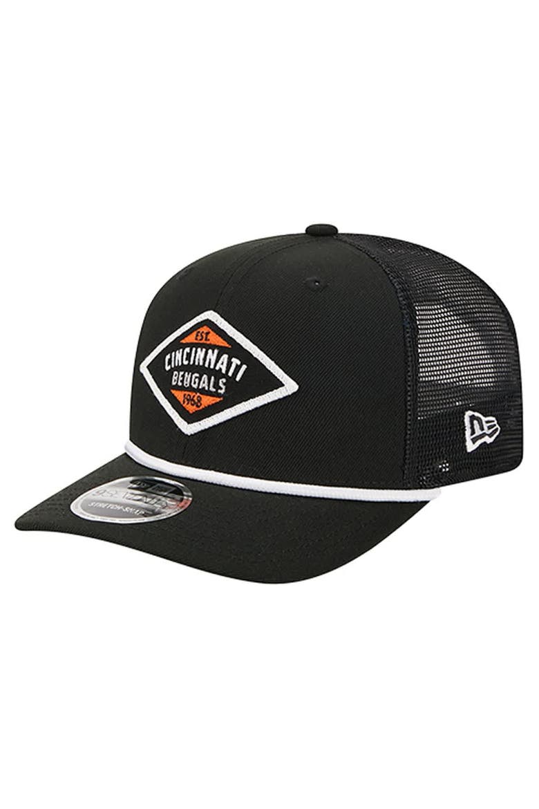 Men's New Era  Black Cincinnati Bengals Team 9SEVENTY Adjustable Hat, Main, color, Black