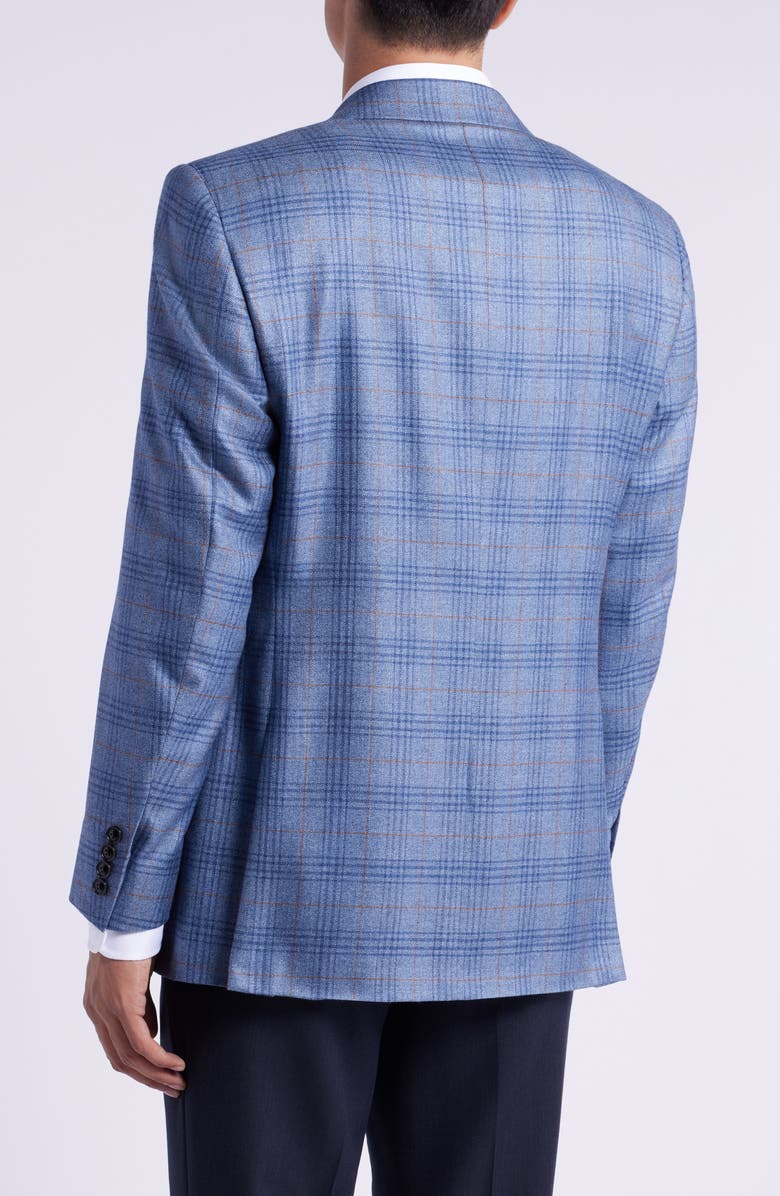 Canali Siena Regular Fit Plaid Silk & Cashmere Sport Coat, Alternate, color, 