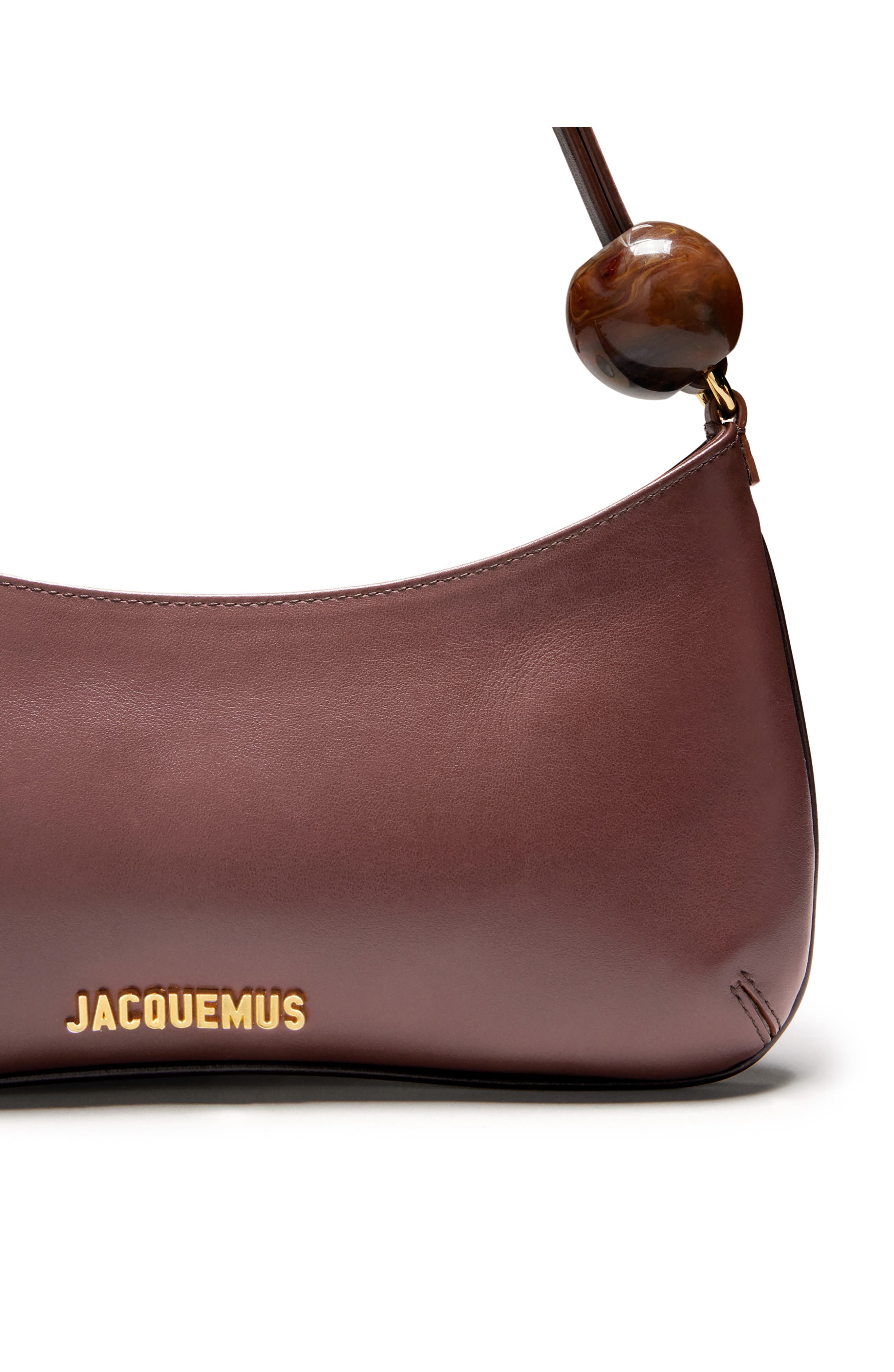 Jacquemus Le Bisou Leather Shoulder Bag, Alternate, color, 855 Medium Brown