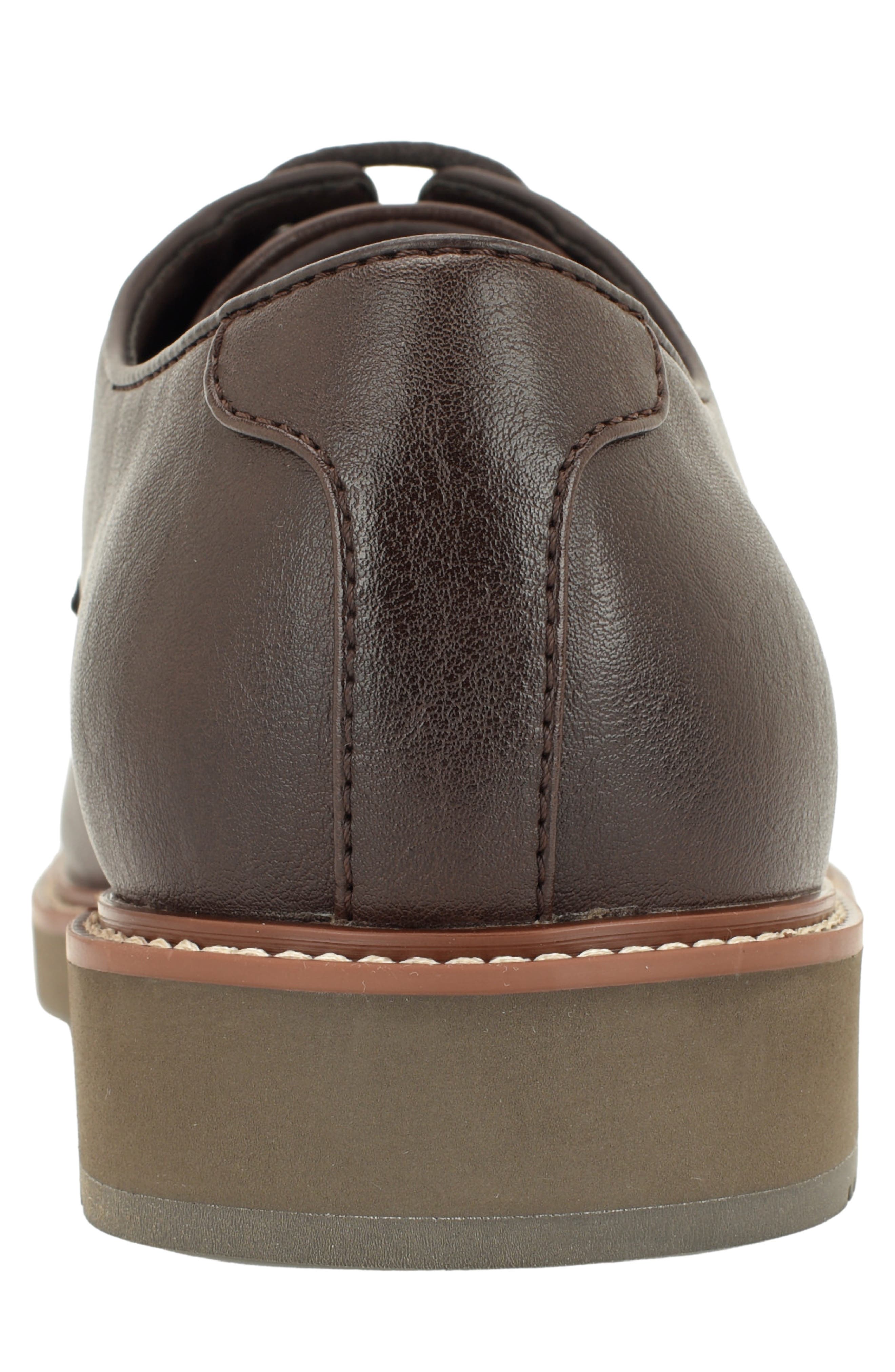 Torrean Plain Toe Faux Leather Derby, Alternate, color, DARK BROWN