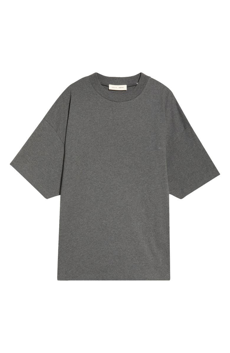 Fear of God Essentials Embroidered Classic Short Sleeve Cotton T-Shirt, Main, color, Charcoal Heather
