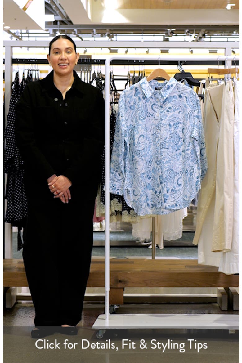 Paisley Print Linen Button-Up Shirt video