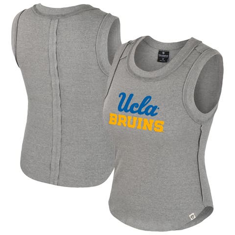 Women's Colosseum Heather Gray UCLA Bruins Beach You Ribbed Tri-Blend Tank Top