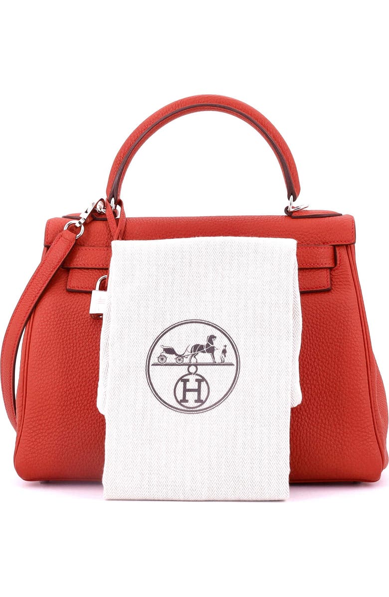 Pre-Owned Hermes Kelly Handbag Red Togo with Palladium Hardware 28, Alternate, color, Rouge Casaque