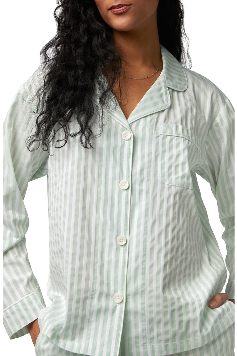 Stripe Organic Cotton Short Pajamas, Alternate, color, MINT 3D STRIPE