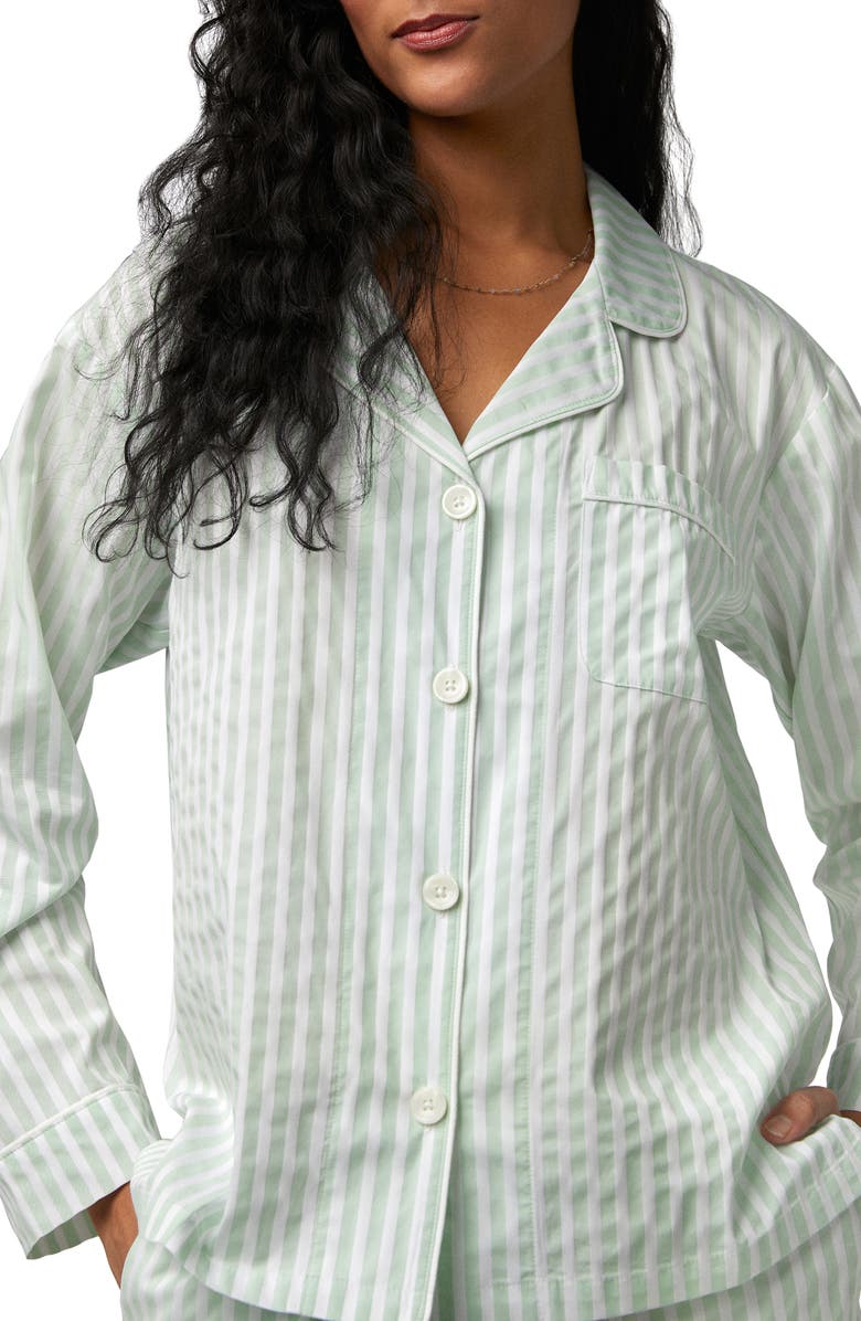 BedHead Pajamas Stripe Organic Cotton Short Pajamas, Alternate, color, Mint 3D Stripe