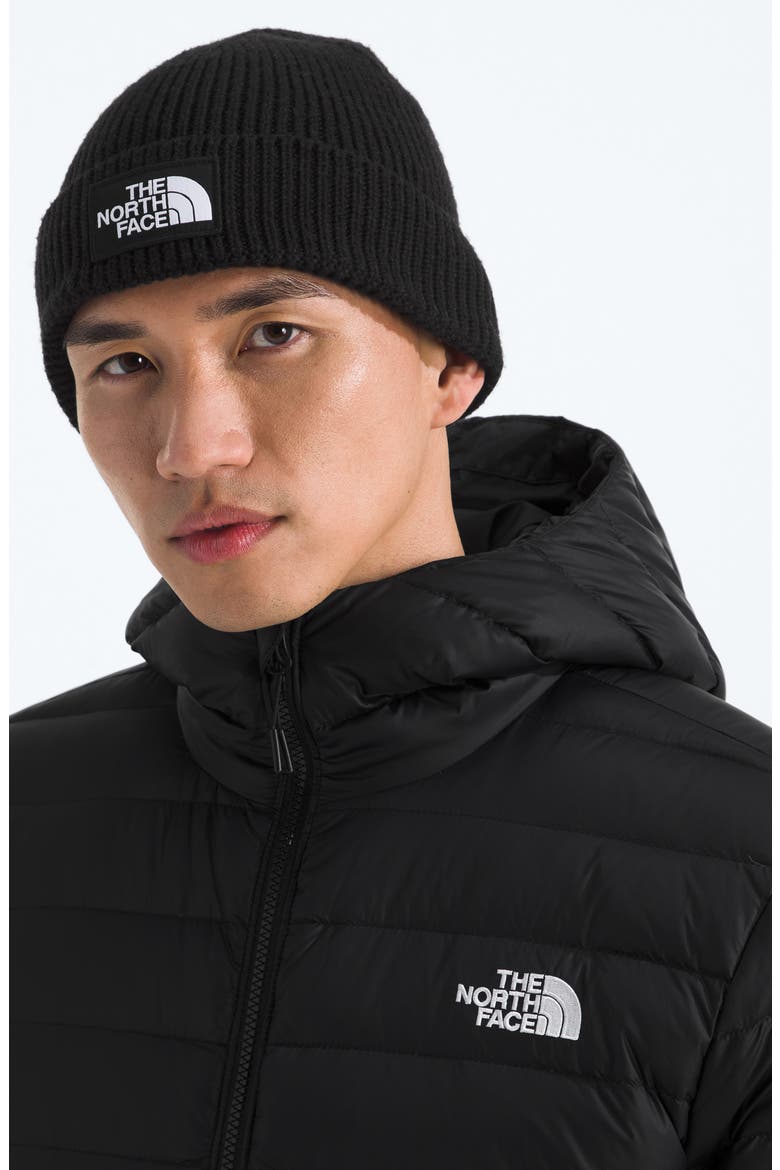 Logo Box Cuffed Beanie, Alternate, color, TNF BLACK