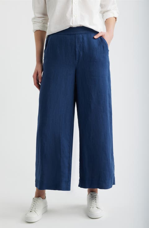 Maisie Wide Leg Crop Linen Pants