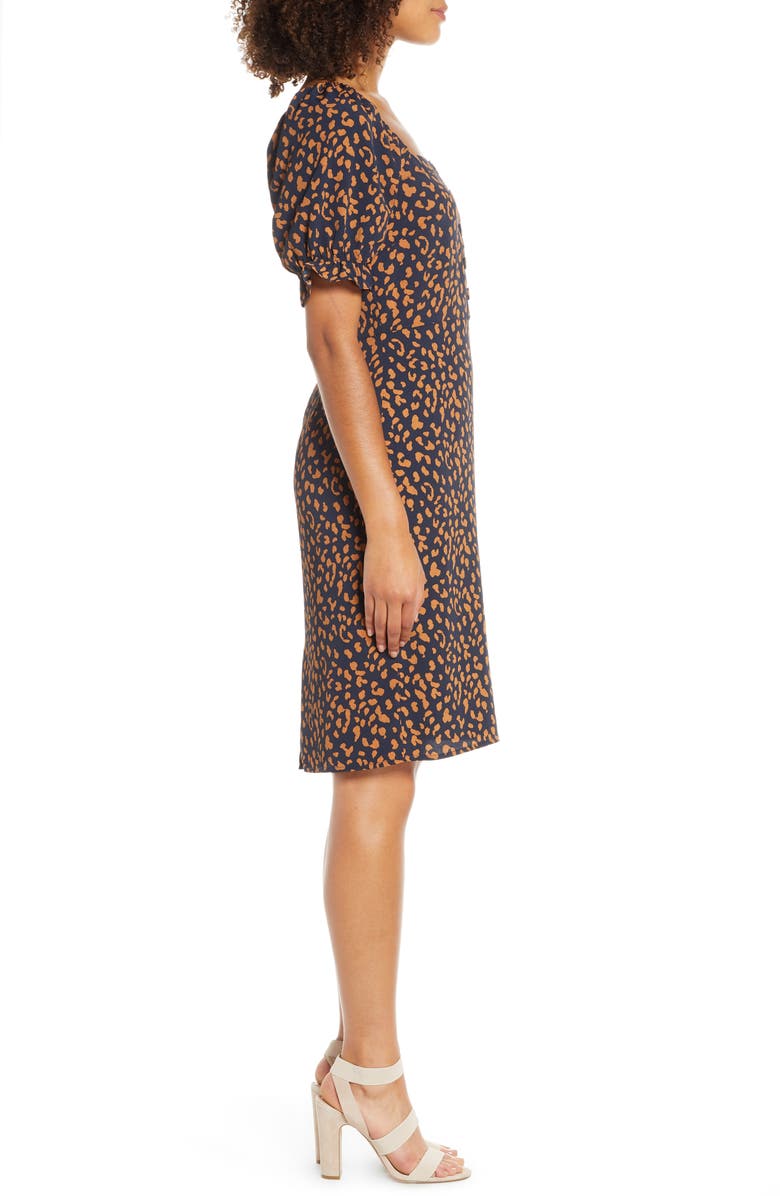 Chelsea28 Chelsea 28 Leopard Print Square Neck Dress, Alternate, color,