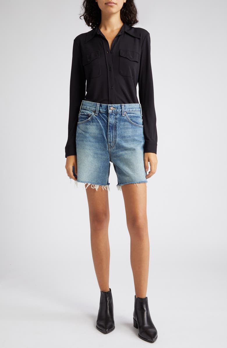 Nili Lotan Aveline Pocket Button-Up Shirt, Alternate, color, Black