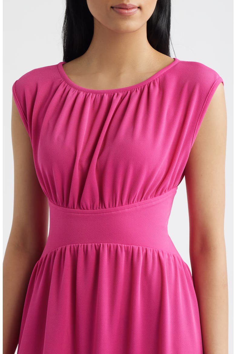 Pebble Shirred Midi Dress, Alternate, color, VIBRANT PINK