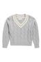 Kids' V-Neck Cable Knit Sweater