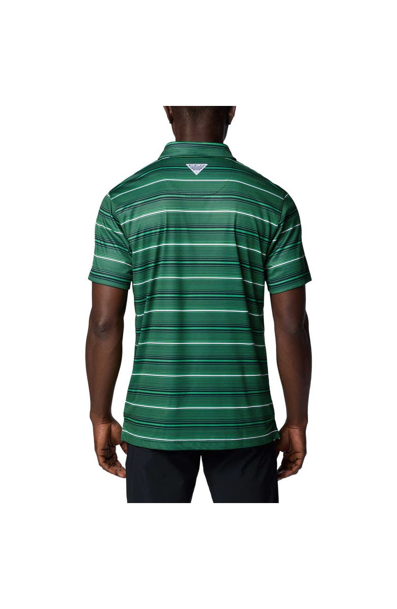 Columbia Men's Columbia Green Notre Dame Fighting Irish PFG Super Terminal Tackle<sup>™</sup> Omni-Shade<sup>™</sup> Stripe Polo, Alternate, color,