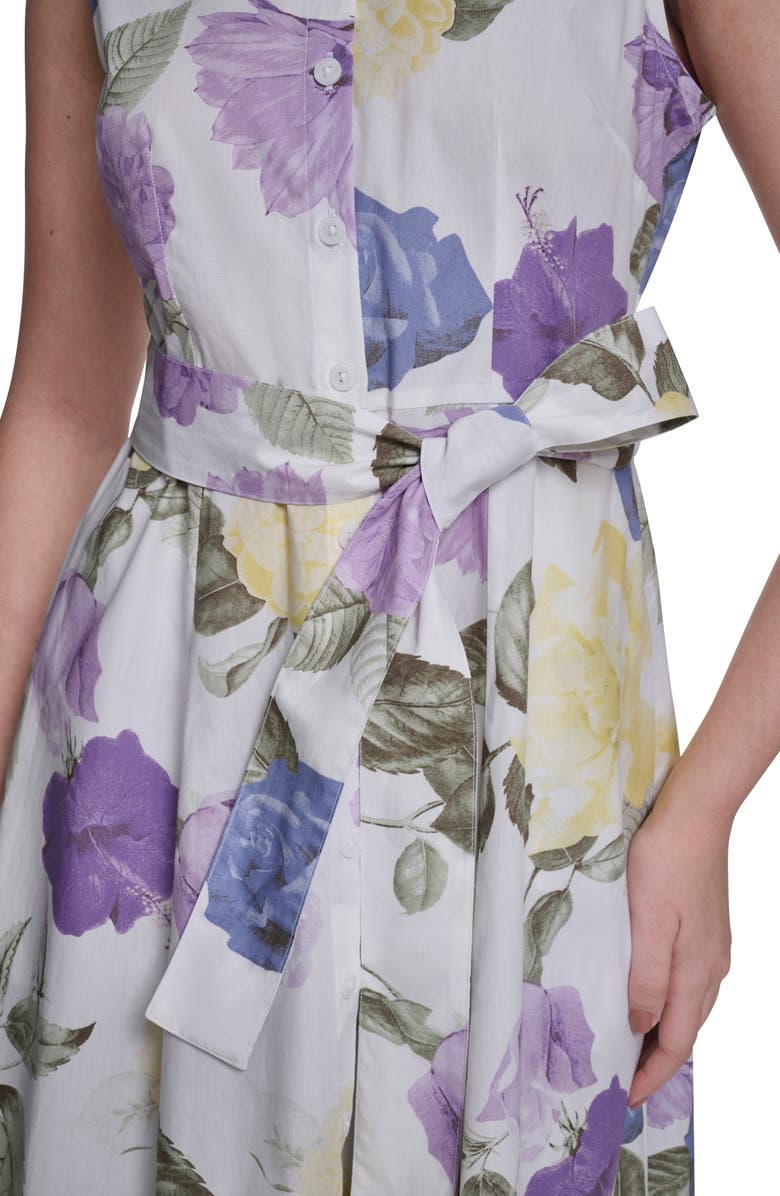 Calvin Klein Sleeveless Cotton Shirtdress, Alternate, color, 