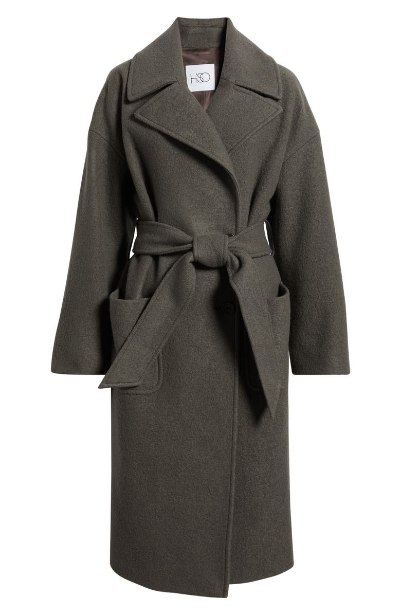 HiSO Double Breasted Boiled Wool Coat, Alternate, color, Taupe