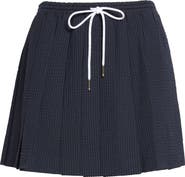 Thom Browne Pleated Wool Seersucker Miniskirt