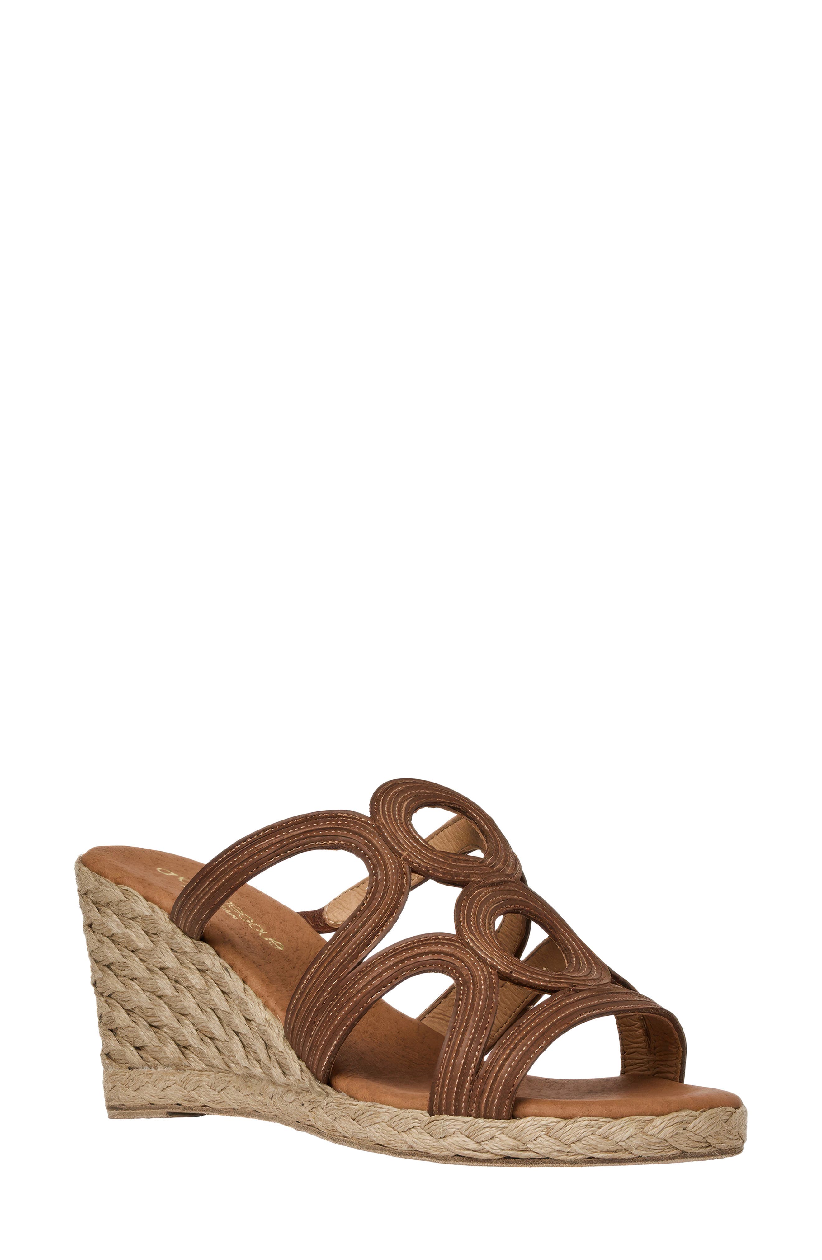 André Assous Neena Espadrille Wedge Sandal, Main, color, Cognac