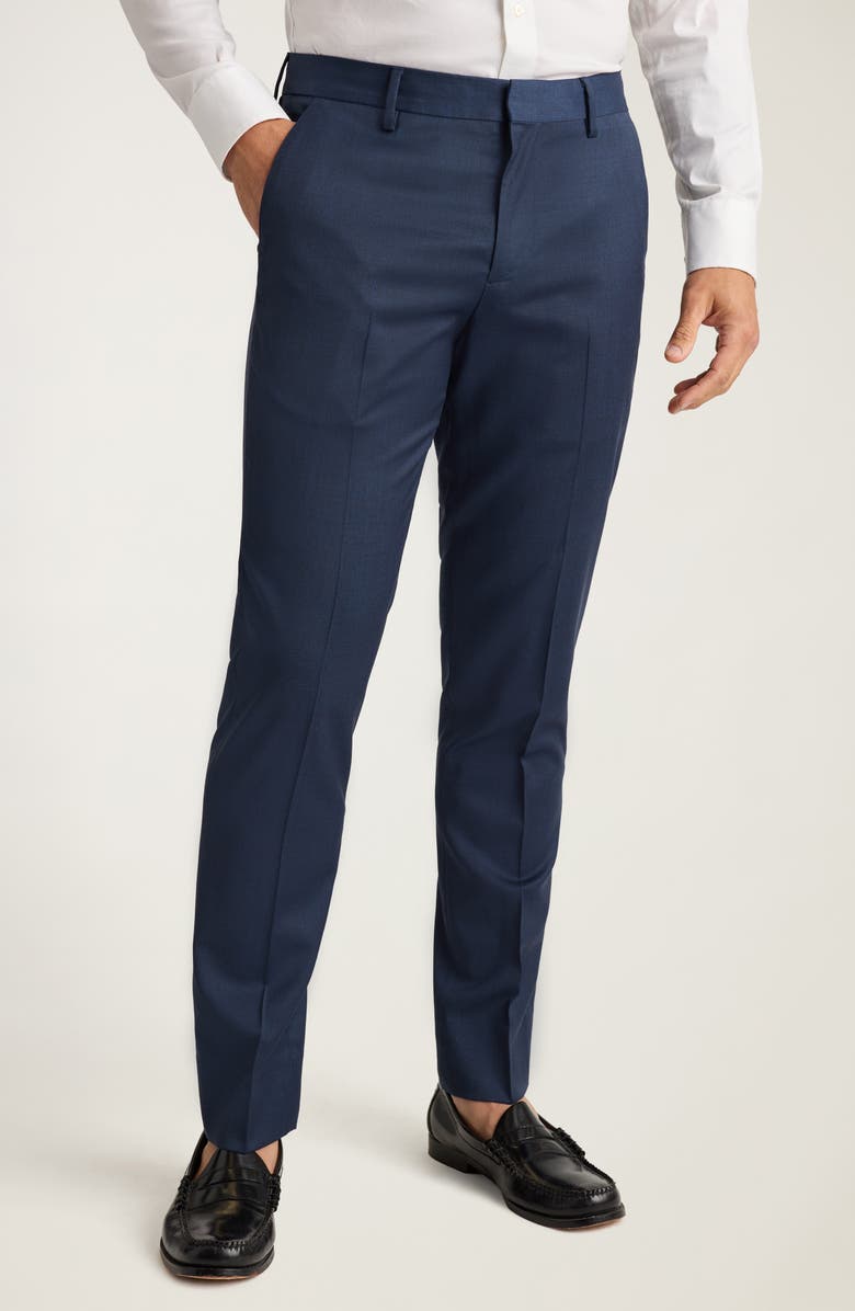 Bonobos Jetsetter Slim Fit Stretch Wool Dress Pants, Main, color, Light Navy