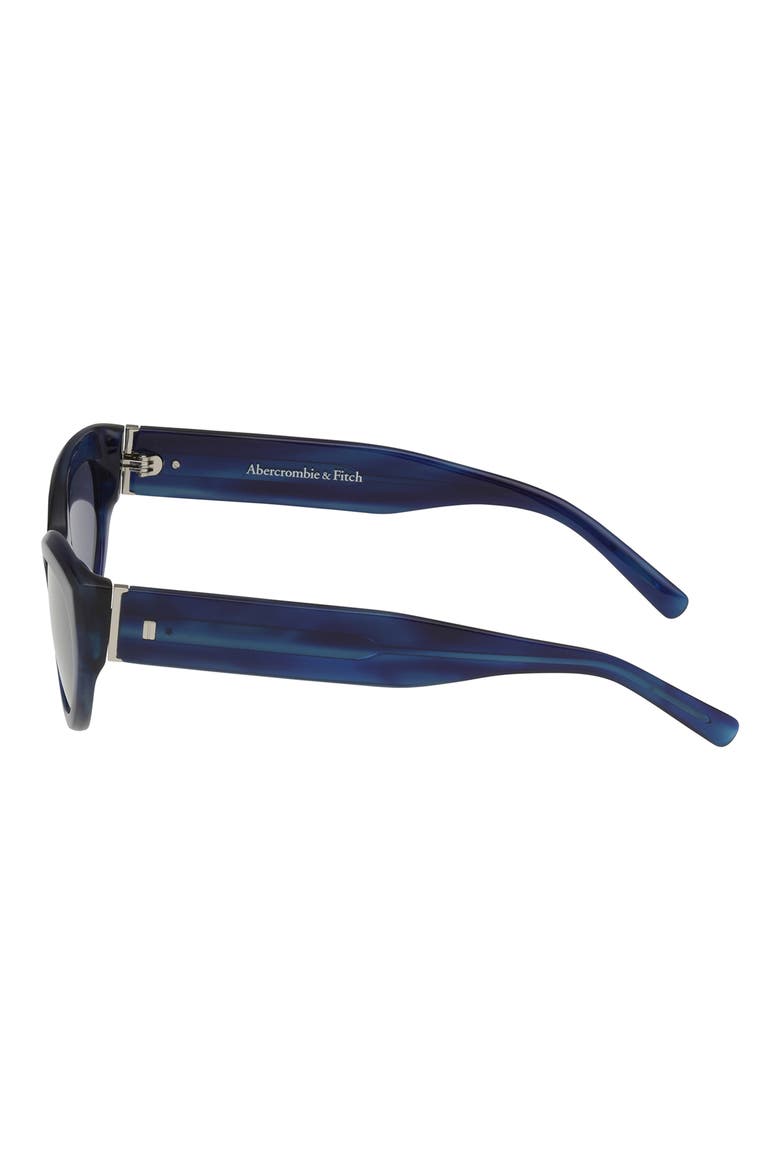 52mm Cat Eye Sunglasses, Alternate, color, HORN / BLUE LENS