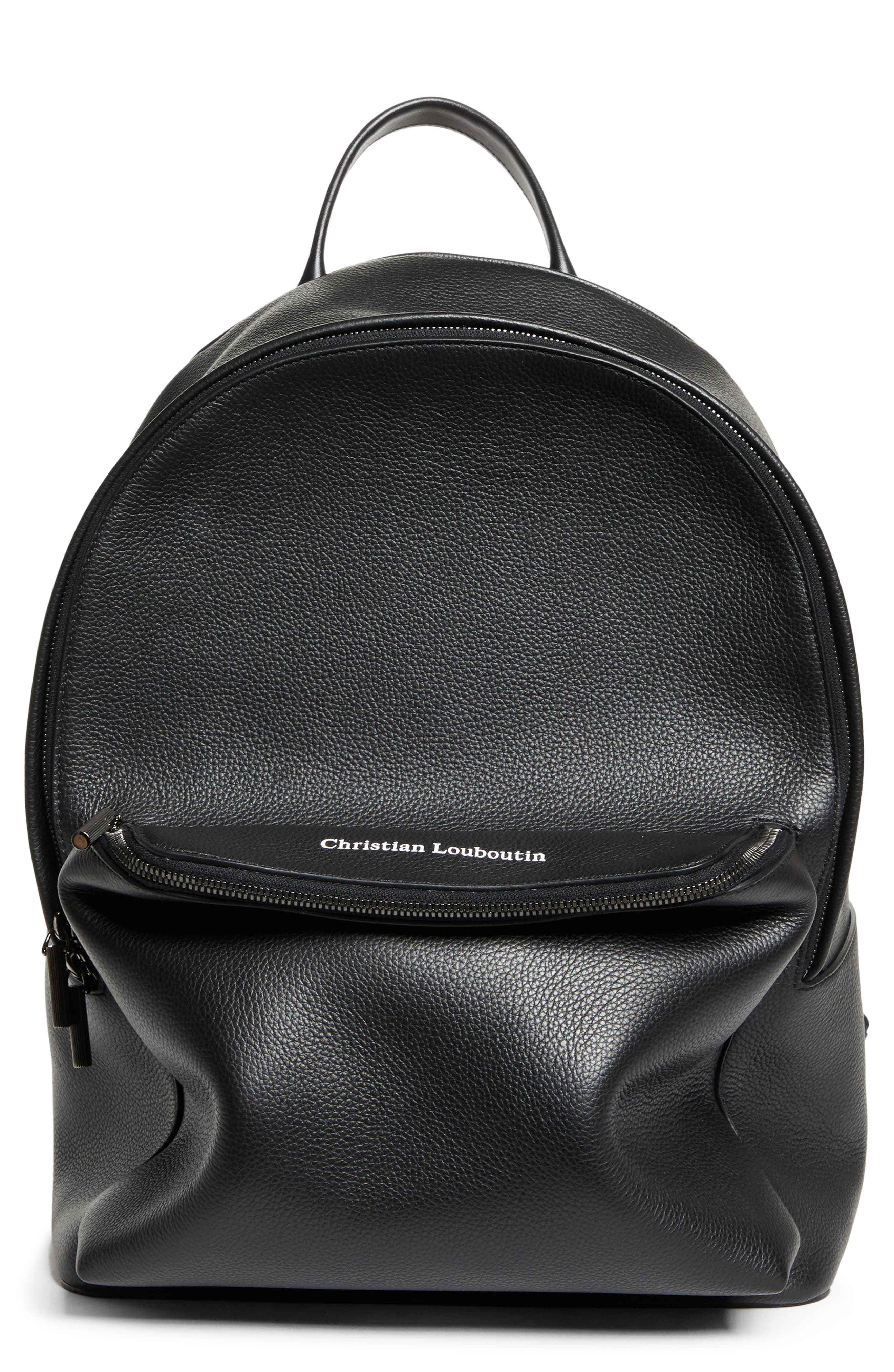 Stoic Leather Backpack, Main, color, BLACK