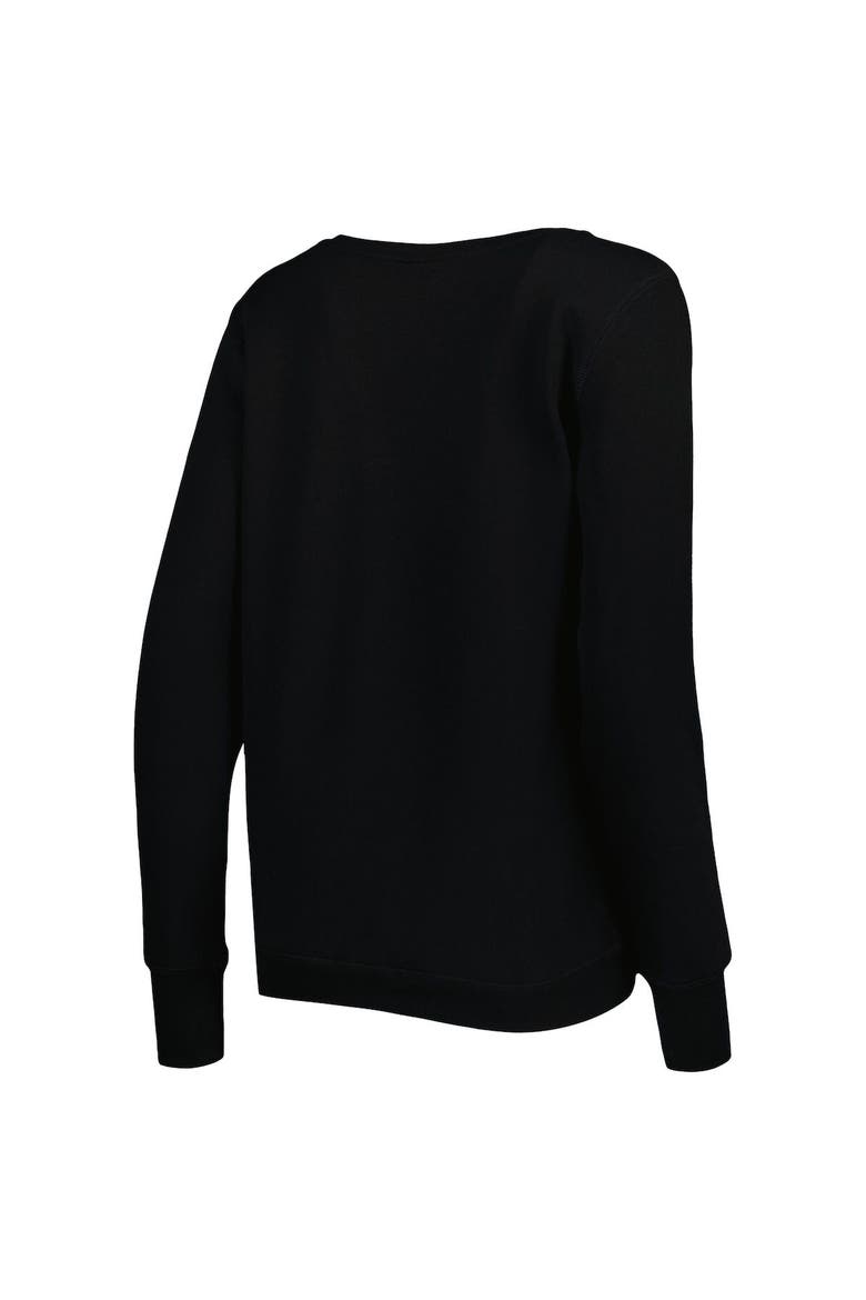 Women's Cuce Black Baltimore Ravens Sequin Logo V-Neck Pullover Sweatshirt, Alternate, color, Black