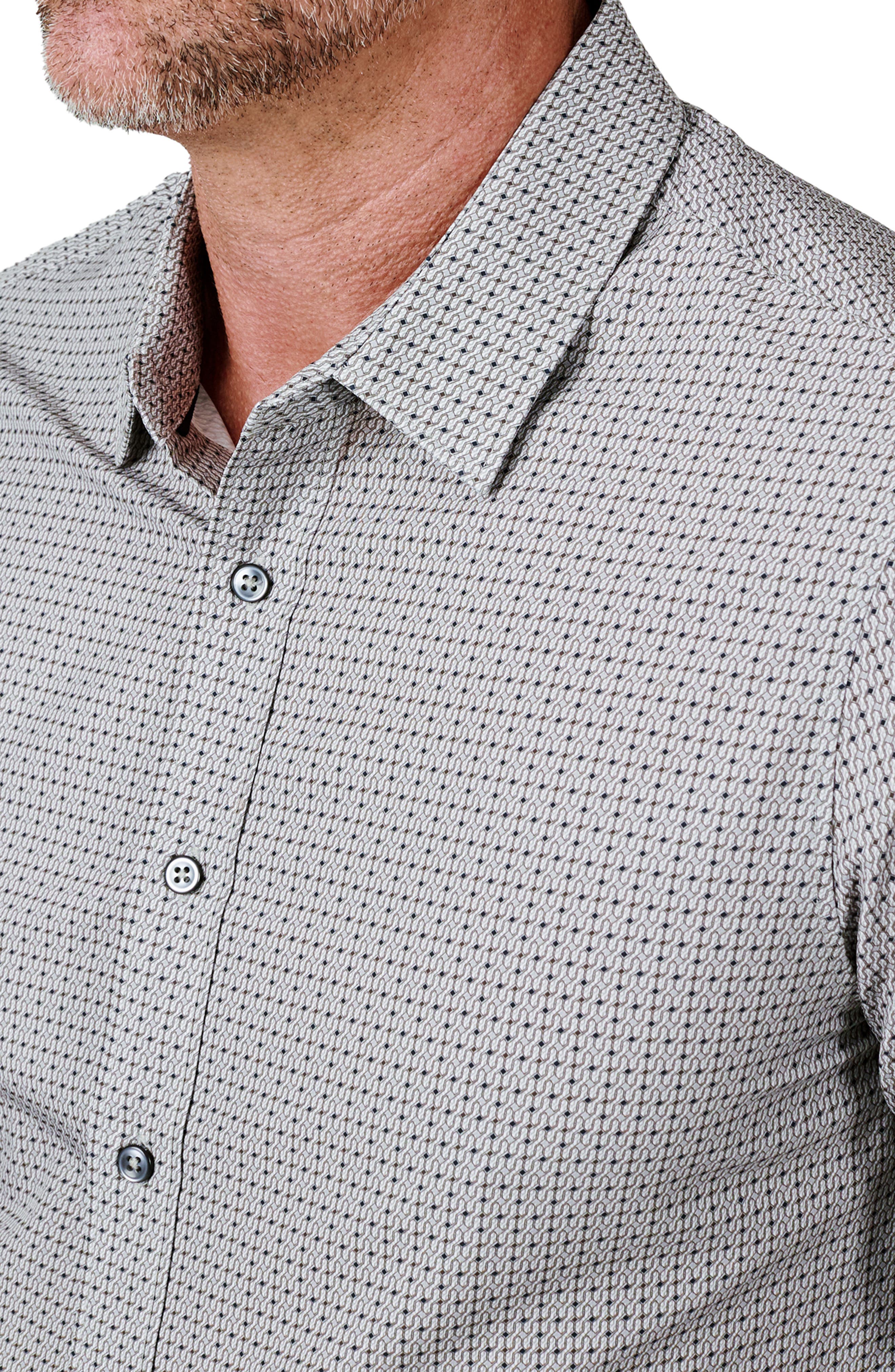 Landon Geo Print Performance Button-Up Shirt - image 2