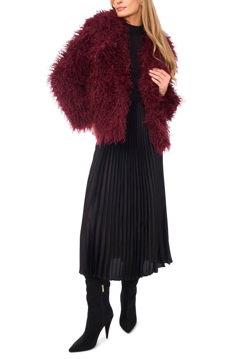 Halogen<sup>®</sup> Faux Fur Jacket, Alternate, color, Burgundy