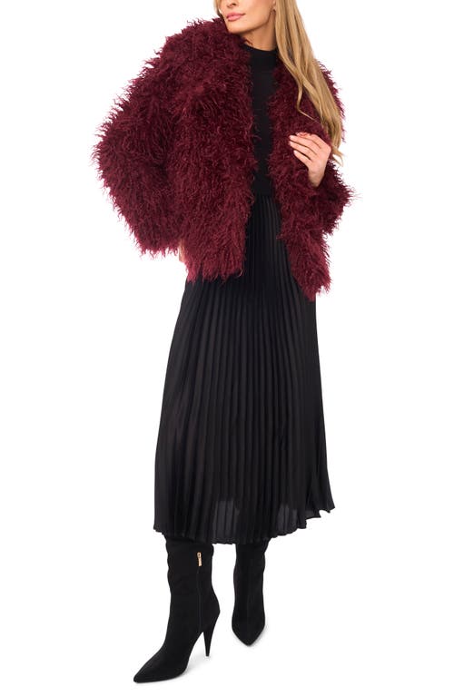 Halogenr Halogen(r) Faux Fur Jacket In Burgundy